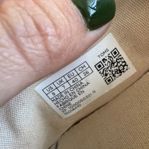 TOMS Blue Chambray Slip-On Shoes Women’s Size 9 - Picture 3 of 7